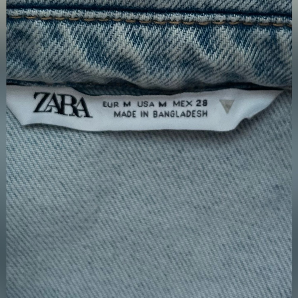 Zara denim button down collared dress, size M - Picture 5 of 6